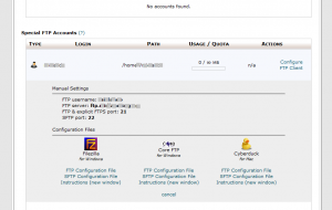 Cpanel Special FTP view